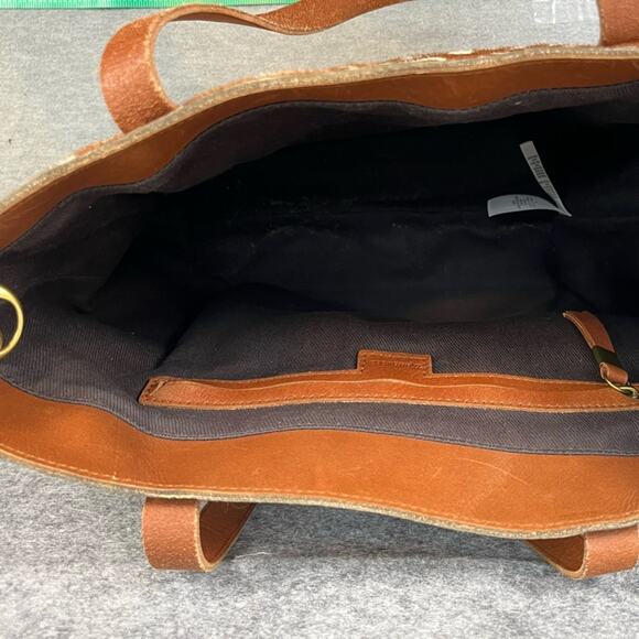 MADEWELL The Medium Transport Tote: Printed Calf Hair Edition in Pecan - Picture 10 of 12